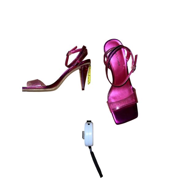 Marc Fisher Women's Lucite Cone Heel Sandals Size 7.5 Pink - Picture 7 of 7